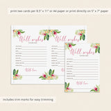 Tropical Wedding Well Wishes for the Bride and Groom Cards