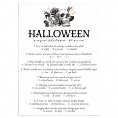 Printable Halloween Superstition Quiz with Answers by LittleSizzle