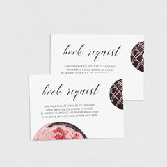 Sweet Girl Baby Shower Book Request Card Template Donuts