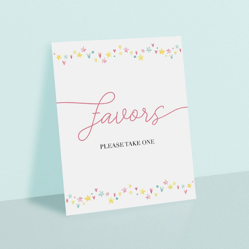 Printable favors sign for baby girl shower by LittleSizzle