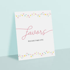 Printable Favors Sign for Pink Party