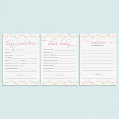 Rainbow baby shower activity pack printable by LittleSizzle