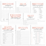 Sweet 16 Party Games Bundle Rose Gold Printable by LittleSizzle