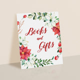 Christmas Baby Shower Decorations Books and Gifts Sign