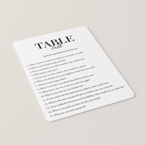 Printable Conversation Starter Table Talk Questions | Table Topics ...