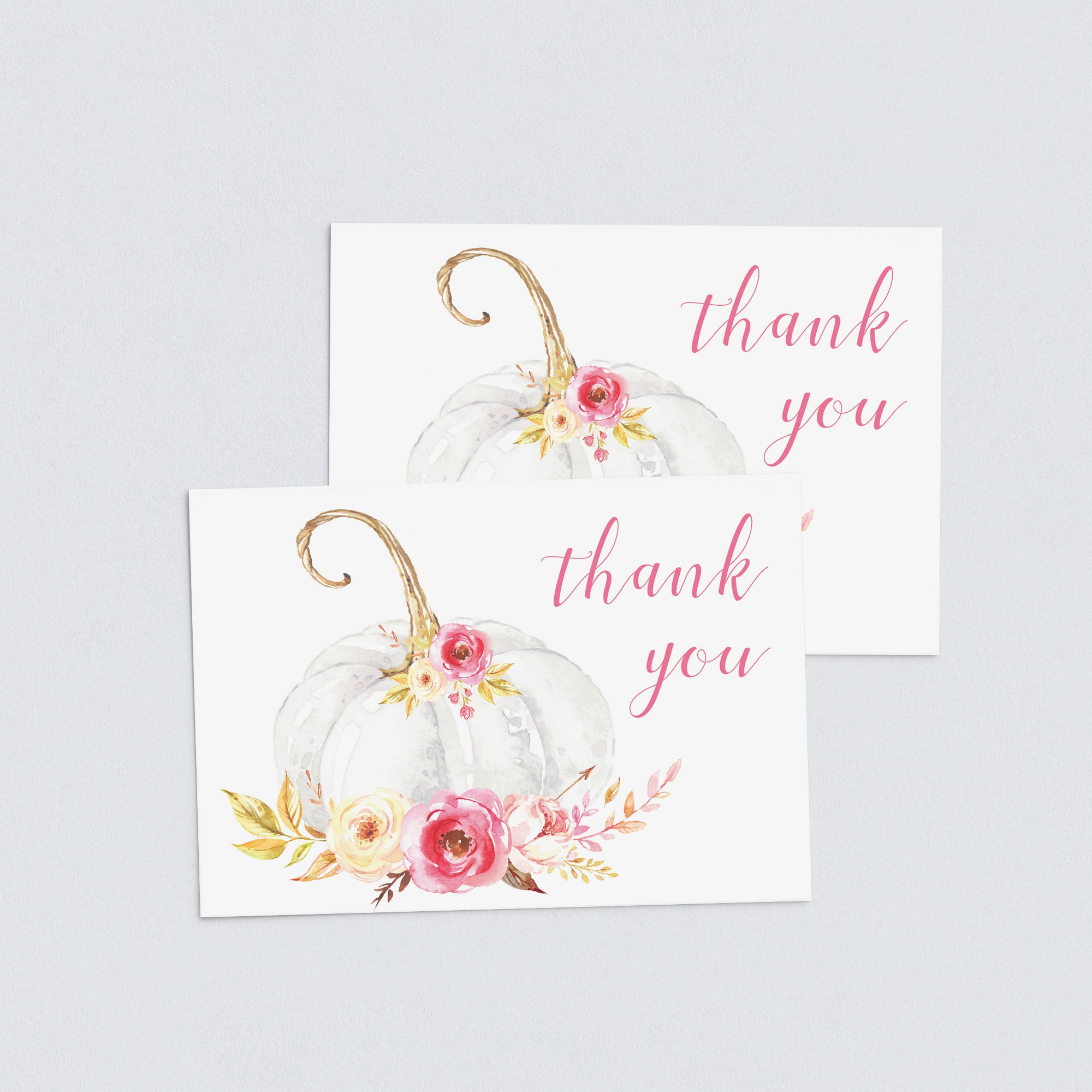 Floral pumpkin thank you note printable by LittleSizzle