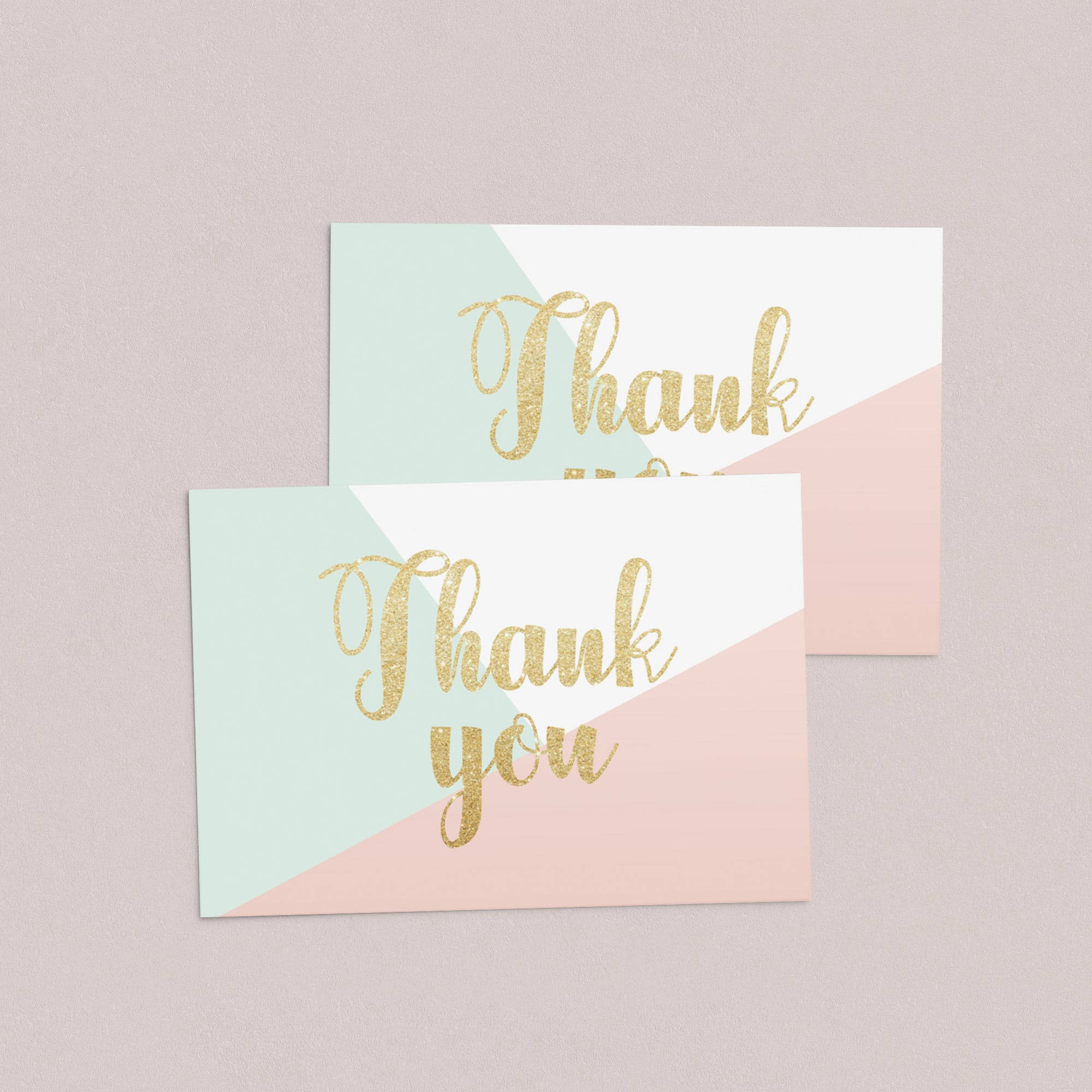 Gold baby shower thank you cards printable by LittleSizzle