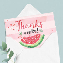 Pink watermelon thanks a melon cards printable by LittleSizzle