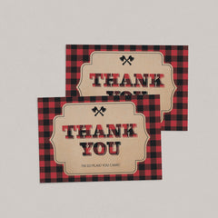 Lumberjack Party Thank You Cards Printable