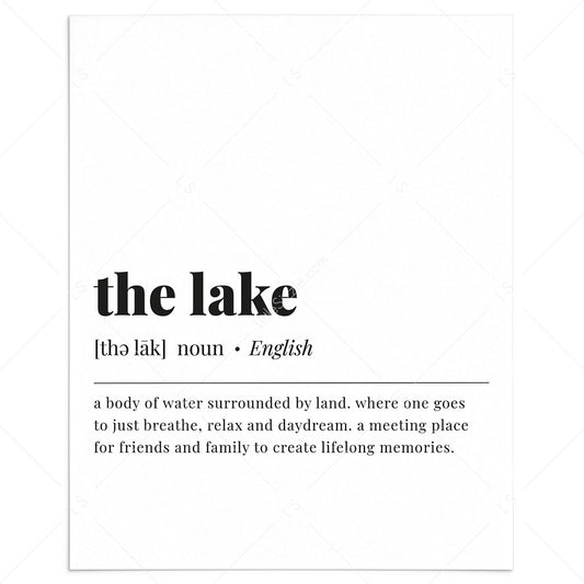 The Lake Definition Print Instant Download by LittleSizzle