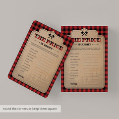 Lumberjack The Price is Right Baby Shower Game Printable
