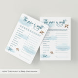 The Price is Right Blue Baby Shower Game Printable