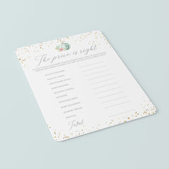 Watercolor Pumpkin Baby Shower Game Price Right