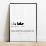 Lake Definition Print Instant Download