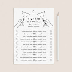 Funny Divorce Party Game Idea This or That by LittleSizzle