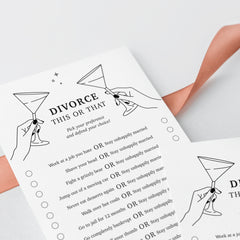 Funny Divorce Party Game Idea This or That
