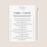 This or That Grad Party Game Printable by LittleSizzle