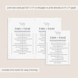 This or That Grad Party Game Printable