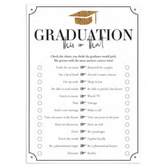 Graduation Party Game Would They Rather This Or That by LittleSizzle
