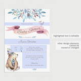 Tribal feather baby shower invitation template digital PDF by LittleSizzle