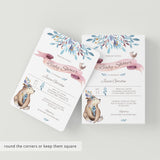 Tribal Baby Shower Invitation Template with Watercolor Bear