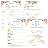 Boho Tribal Baby Shower Activities Pack Printable by LittleSizzle