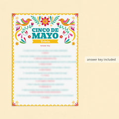 Printable Cinco de Mayo Trivia Game with Answer Key