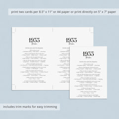 Born in 1933 90th Birthday Party Games Bundle For Men
