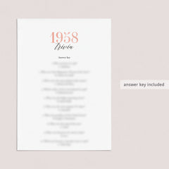 1958 Trivia Questions and Answers Printable