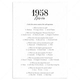 1958 Fun Facts Quiz with Answers Printable by LittleSizzle