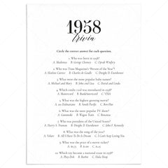 1958 Fun Facts Quiz with Answers Printable by LittleSizzle