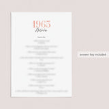 1963 Trivia Questions and Answers Printable