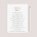 1993 Trivia Questions and Answers Printable by LittleSizzle