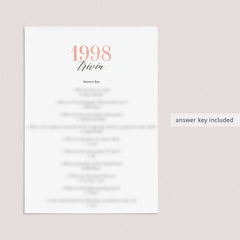 1998 Trivia Questions and Answers Printable