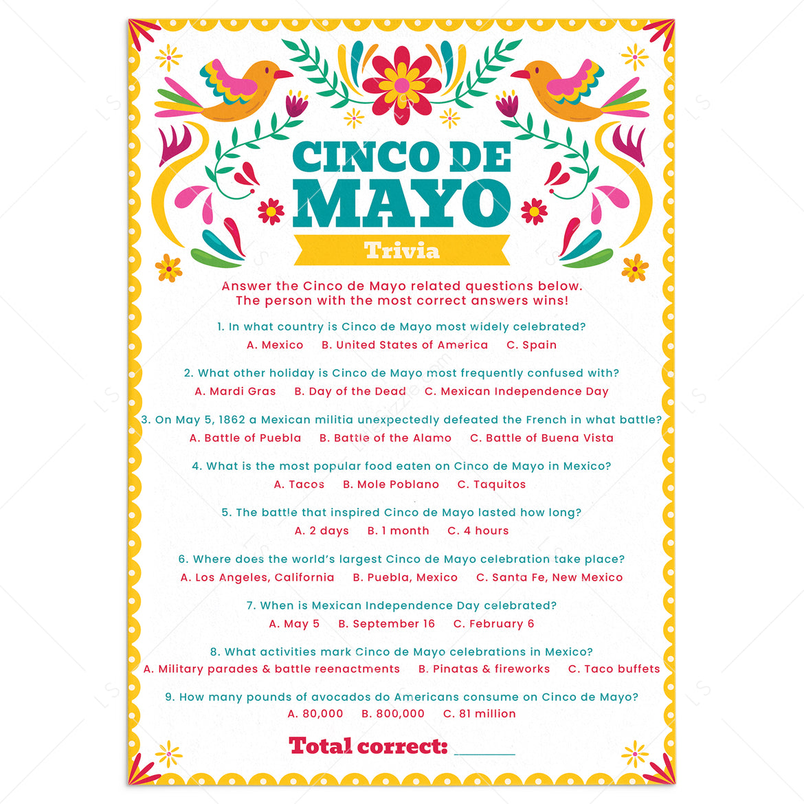 Cinco de Mayo Party Games for Kids and Adults | Printable – LittleSizzle