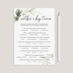 Mother's Day Trivia with Answer Key Printable by LittleSizzle