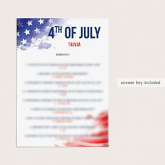 Printable 4th of July Party Games Red White and Blue