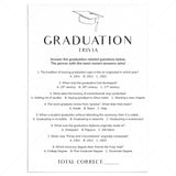 Graduation Trivia Quiz with Answer Key Printable by LittleSizzle