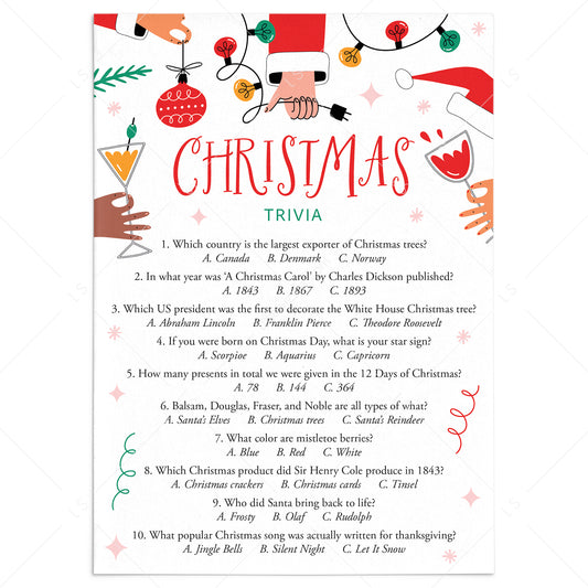 Adult Christmas Party Trivia Game Printable by LittleSizzle