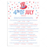 4th of July Trivia with Answer Key Printable by LittleSizzle