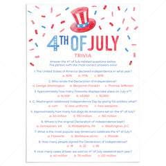 4th of July Trivia with Answer Key Printable by LittleSizzle