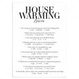 House Warming Quiz with Answers Printable by LittleSizzle