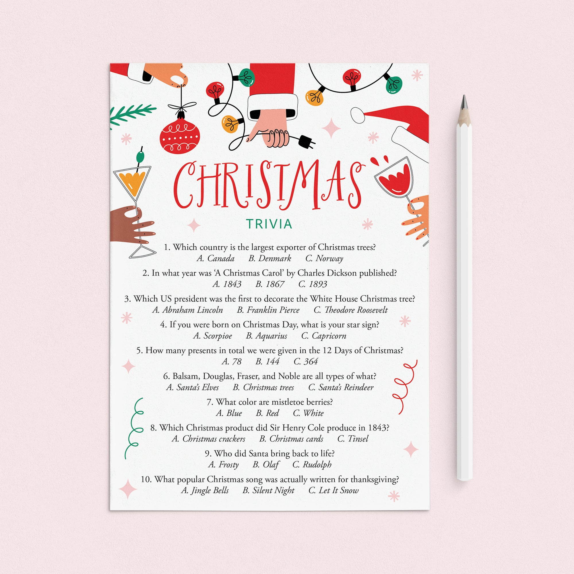 Adult Christmas Party Trivia Game Printable | Answers Included – LittleSizzle adult-christmas-party-trivia-game-printable-answers-included-littlesizzle