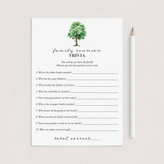 Printable Family Trivia Quiz for Family Reunion by LittleSizzle