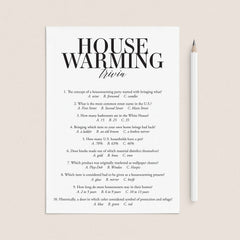House Warming Quiz with Answers Printable by LittleSizzle