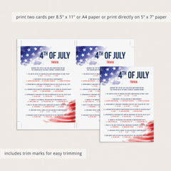 Printable 4th of July Party Games Red White and Blue