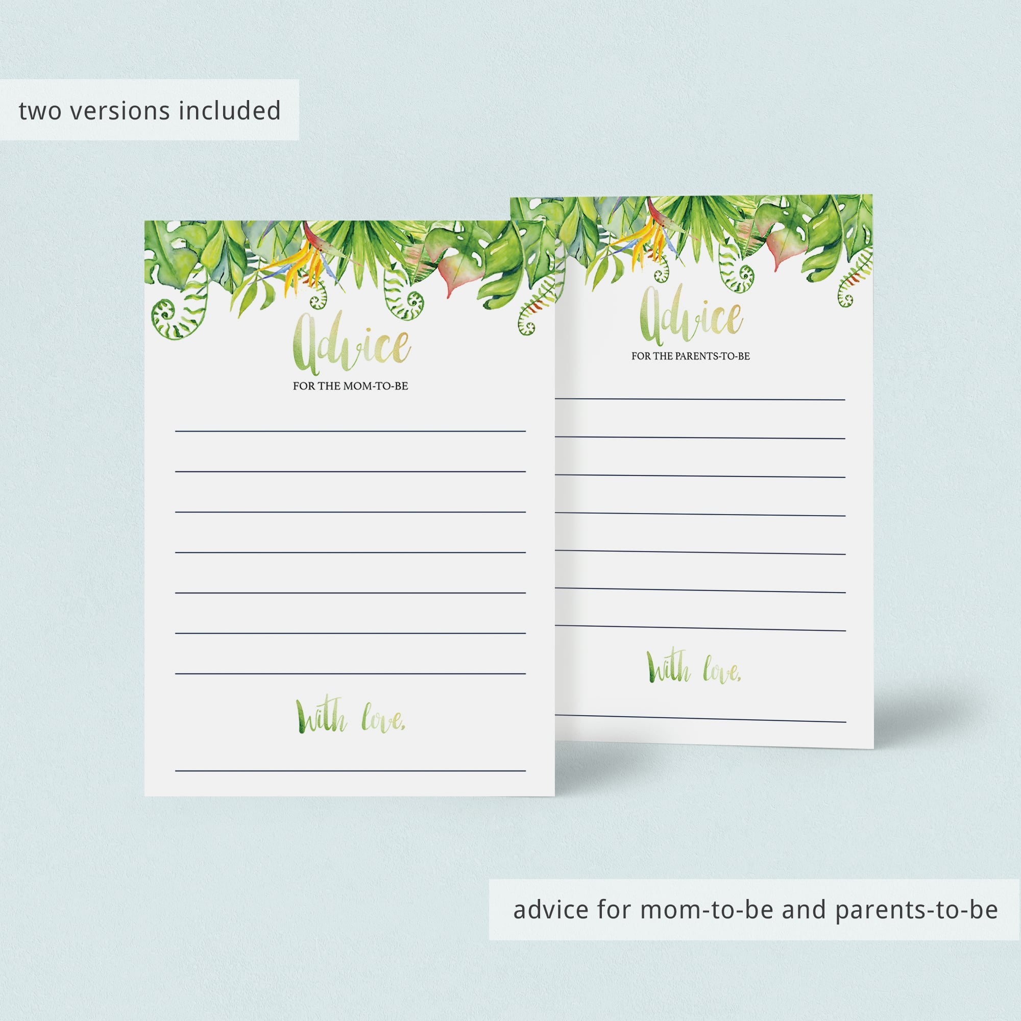 Baby advice card for hawaii party by LittleSizzle