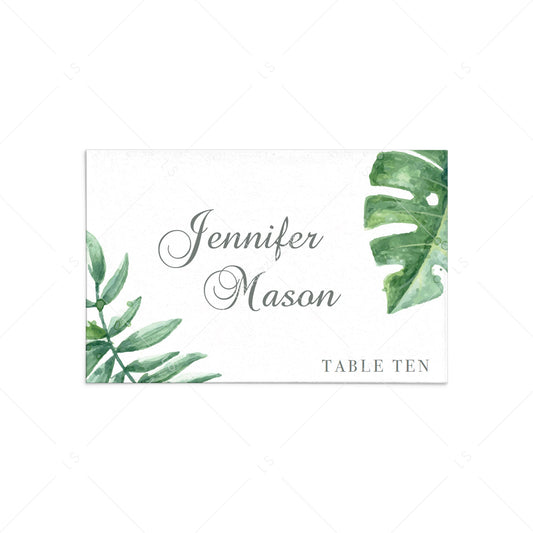 Tropical name seating cards template by LittleSizzle