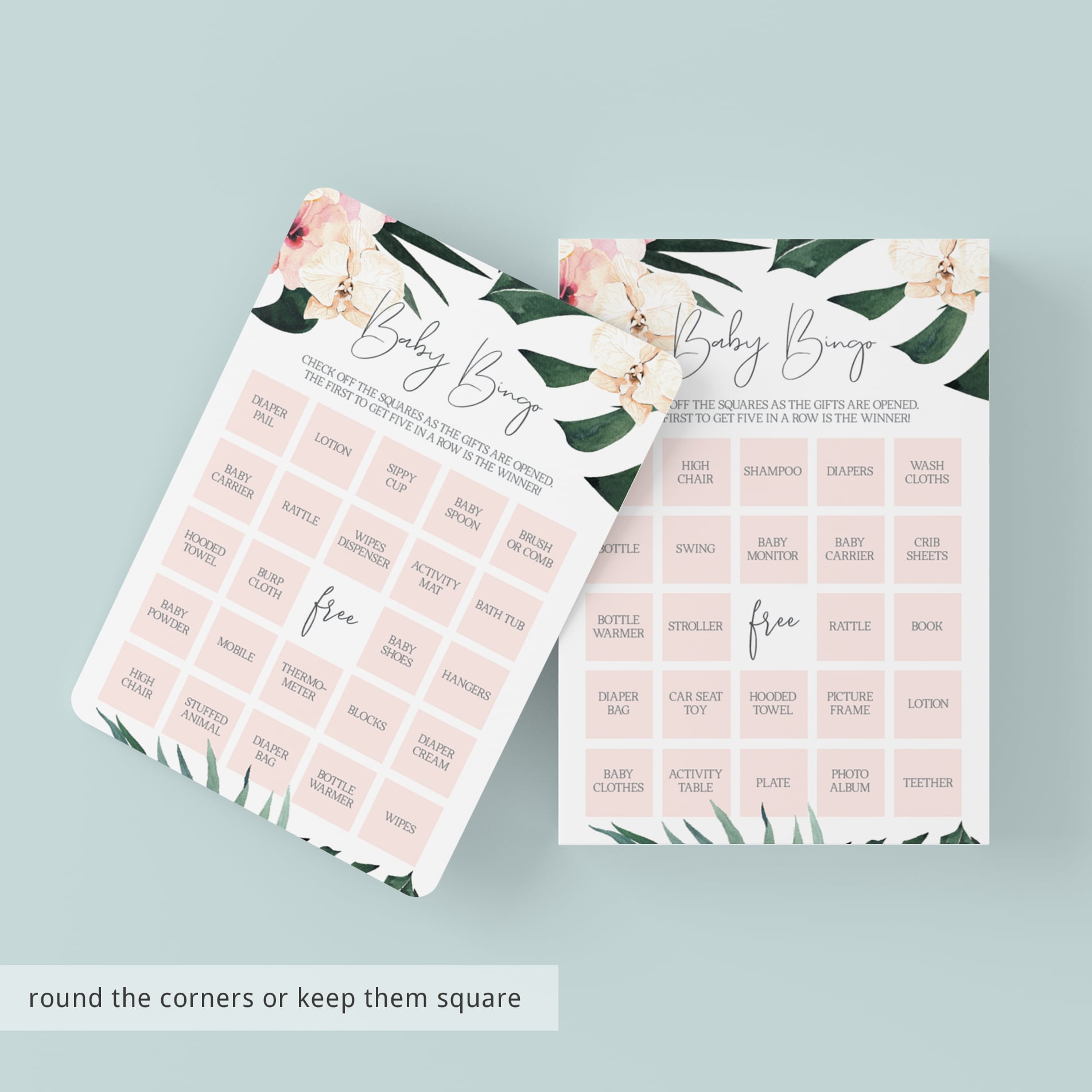 DIY baby bingo game cards template by LittleSizzle