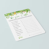 Greenery Leaves Baby Shower The Price is Right Printable